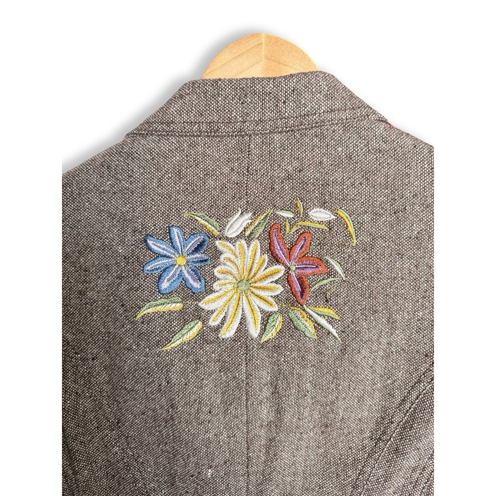 Vintage Contrived Clash Women's Embroidered Blazer Jacket Boho Western Size 10 - Picture 4 of 10